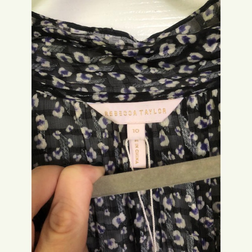 NWT Rebecca Taylor Silk Cheetah Print Dress 10 - Picture 4 of 10